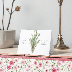 French Country Rosemary Wedding Thank You Card