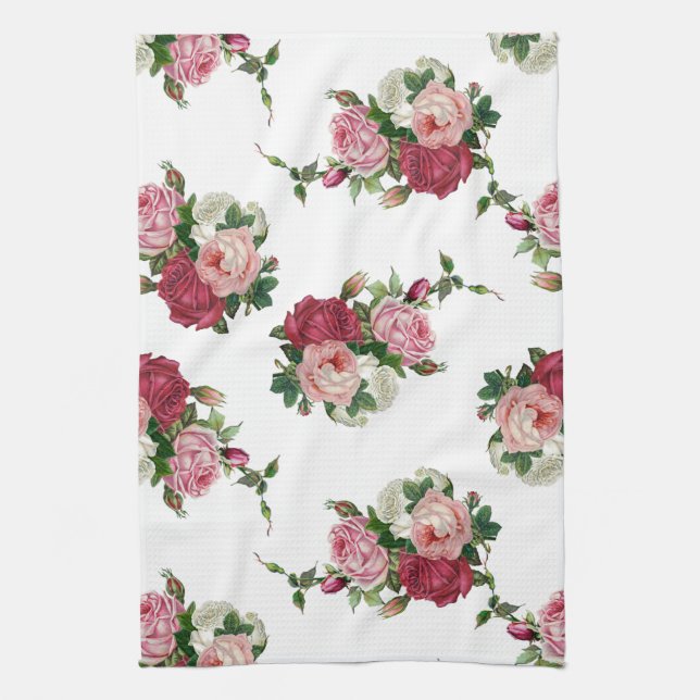 French Country Roses Tea Towel (Vertical)