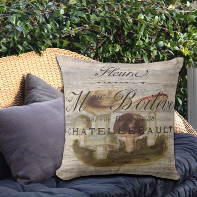 french country rustic fairytale woodland mushroom cushion (french country rustic fairytale woodland mushroom outdoor pillow)