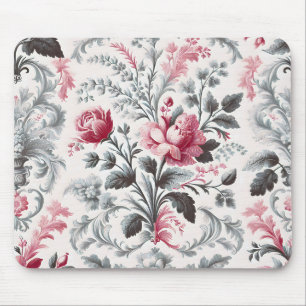 French Country Toile Fleurie Rose Design Mouse Mat