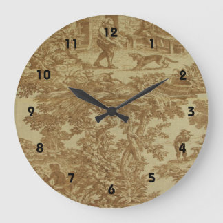 French Country Toile Honey Print Clock