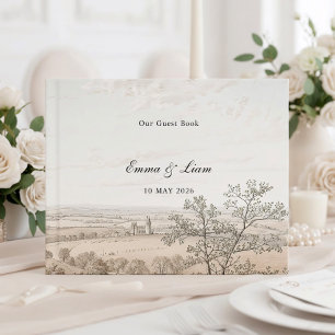 French Country Toile Wedding Guest Book