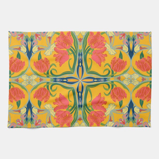French Country Tulip Kitchen Towel (Horizontal)