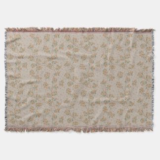 French Country Vintage Cottagecore Flowers Throw Blanket