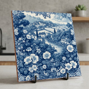 French Country Water Conduit Agrarian Life Scenery Tile