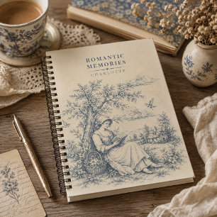 French Countryside Reading Lady Personalised Notebook