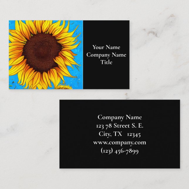 French Countryside Sunflower Business Card (Front/Back)