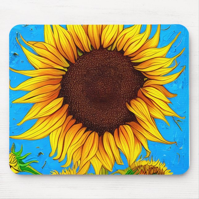 French Countryside Sunflower Mouse Mat (Front)