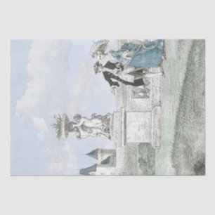 French Couple Chateau Garden Vintage Decoupage  Tissue Paper