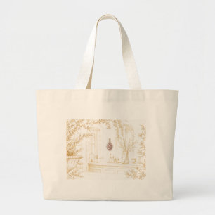 French Courtyard Dried Flowers Elegant Tote Bag