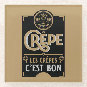 French Crepes Glass Coaster