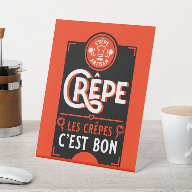 French Crepes Pedestal Sign (In SItu)