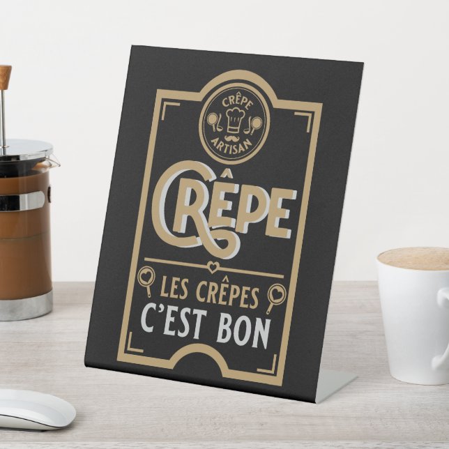 French Crepes Pedestal Sign (In SItu)