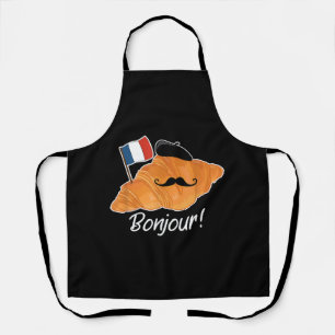 French Croissant Lover France Flag Francophile Apron