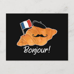French Croissant Lover France Flag Francophile  Postcard