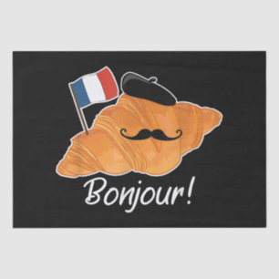 French Croissant Lover France Flag Francophile Tissue Paper