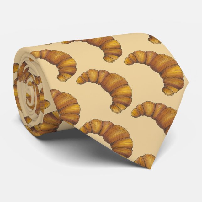 French Croissant Pastry Breakfast Roll Bread Food Tie (Rolled)