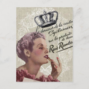 French Crown girly glamour fashionista parisian Postcard