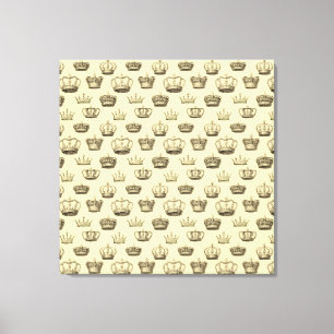 French Crowns on Gold Canvas Print