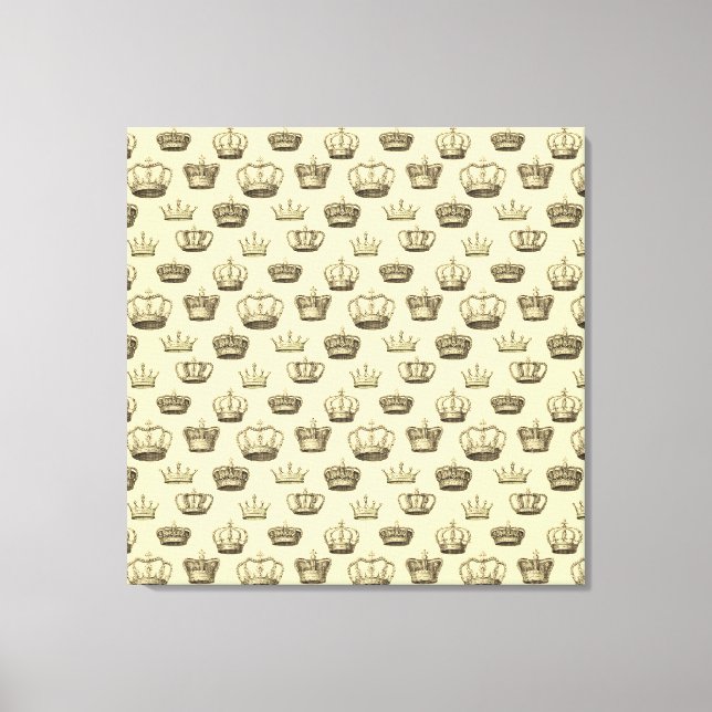 French Crowns on Gold Canvas Print (Front)