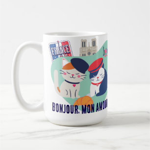 French Cute Parisian Cat Art Romantic France Gift Coffee Mug
