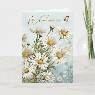 French Daisies and Ladybugs  Birthday Card