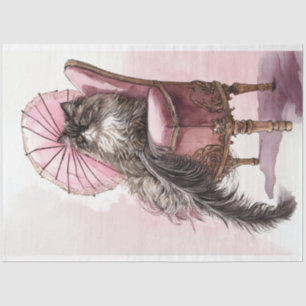 French Daisy the Cat Decoupage Tissue Paper