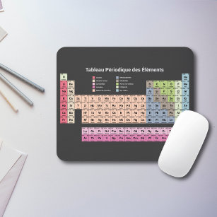 French Dark Periodic Table of Elements Mouse pad