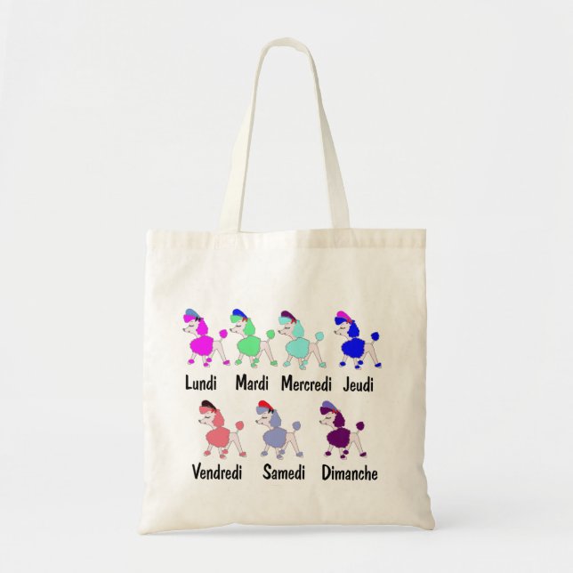 French Days of the Week Tote Bag (Front)