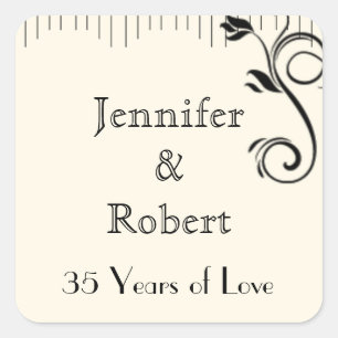 French Deco Rose Anniversary Envelope Seal