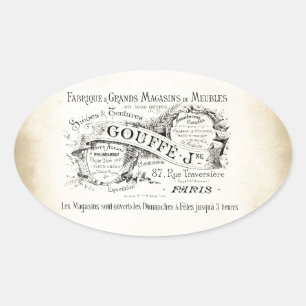 French Department Store Sign Oval Sticker