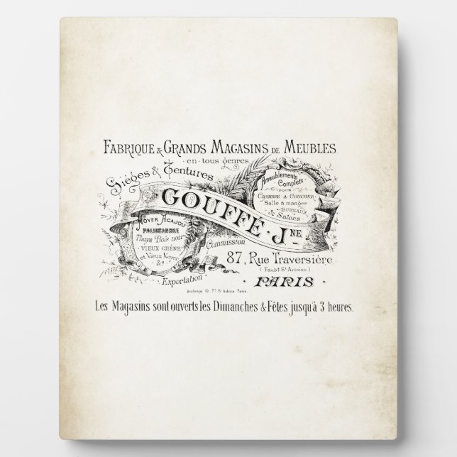 French Department Store Sign Plaque (Front)