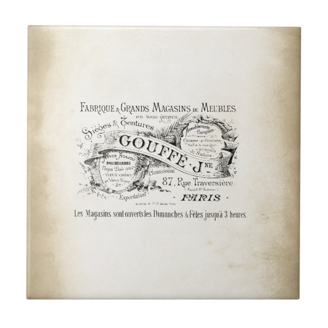 French Department Store Sign Tile (Front)