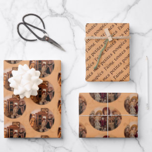 French Dolls and Friends Wrapping Paper Sheet