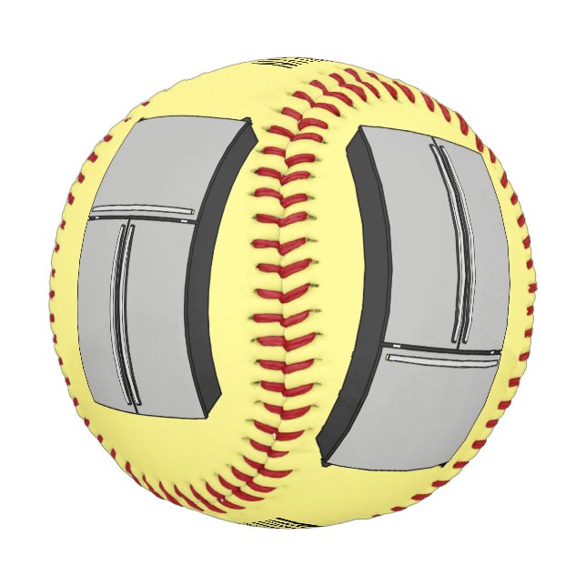 French door refrigerator cartoon illustration baseball (Angled)