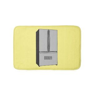 French door refrigerator cartoon illustration bath mat