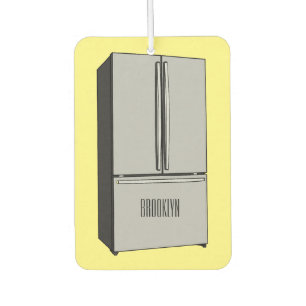 French door refrigerator cartoon illustration car air freshener
