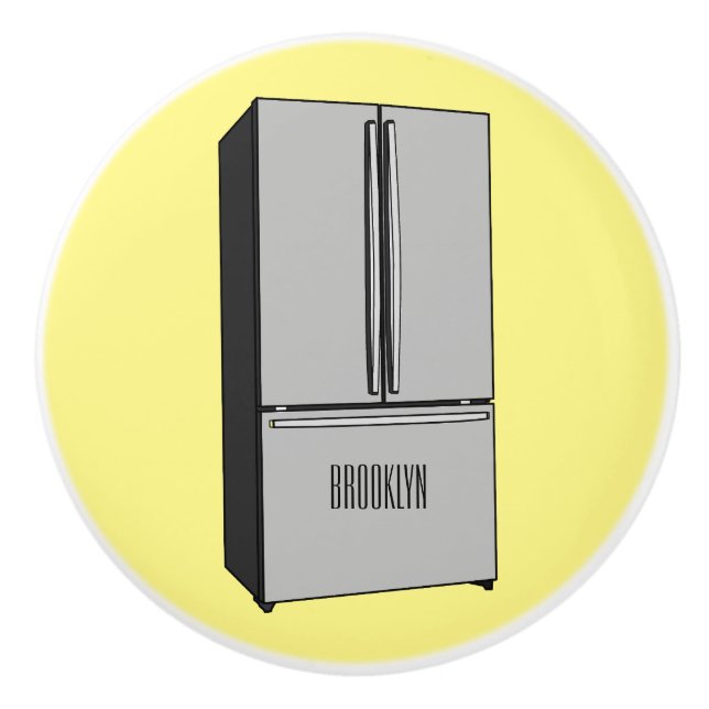 French door refrigerator cartoon illustration ceramic knob (Front)