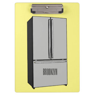 French door refrigerator cartoon illustration clipboard
