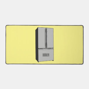 French door refrigerator cartoon illustration desk mat