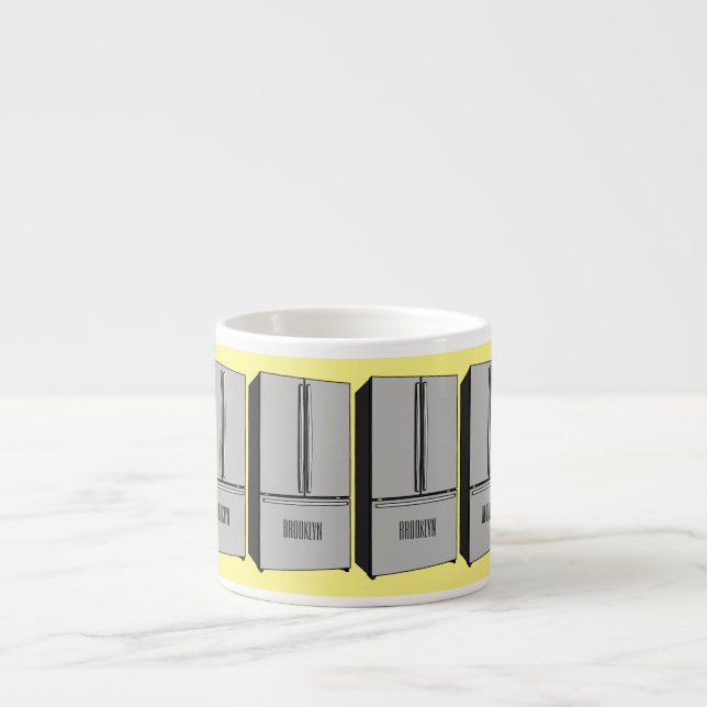 French door refrigerator cartoon illustration espresso cup (Front)
