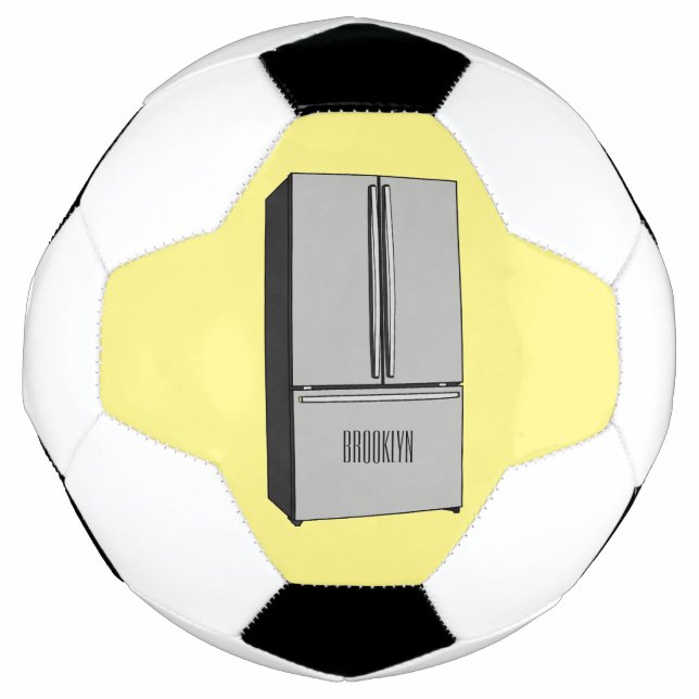 French door refrigerator cartoon illustration football (Front)