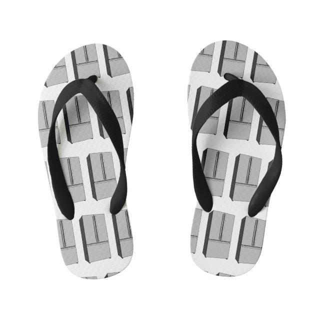 French door refrigerator cartoon illustration kid's flip flops (Footbed)