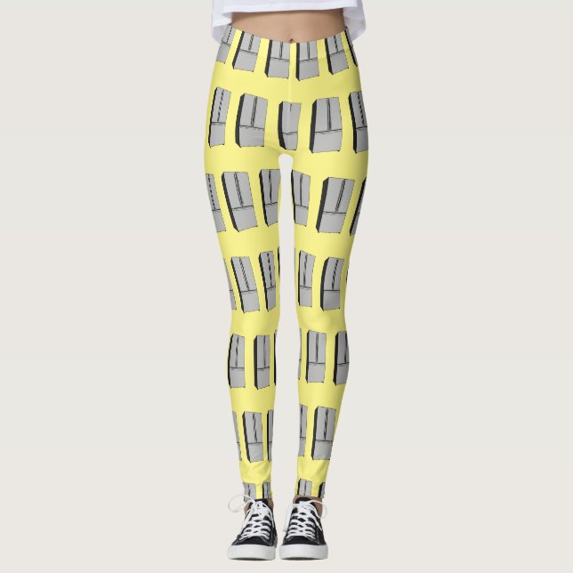 French door refrigerator cartoon illustration leggings (Front)