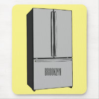 French door refrigerator cartoon illustration