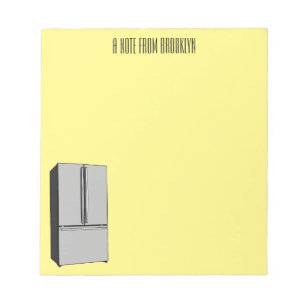 French door refrigerator cartoon illustration notepad