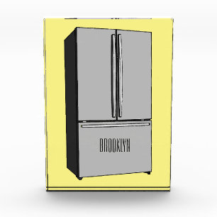 French door refrigerator cartoon illustration photo block