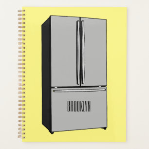 French door refrigerator cartoon illustration planner