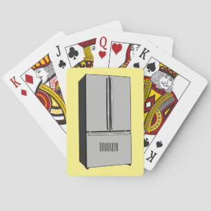 French door refrigerator cartoon illustration playing cards