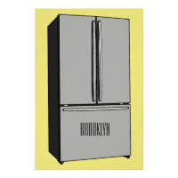 French door refrigerator cartoon illustration